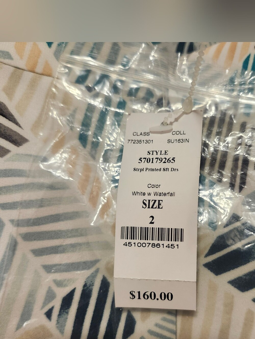 White House Black Market Ivory Geometric High-Low Dress Size 2 NWT - Picture 3 of 6